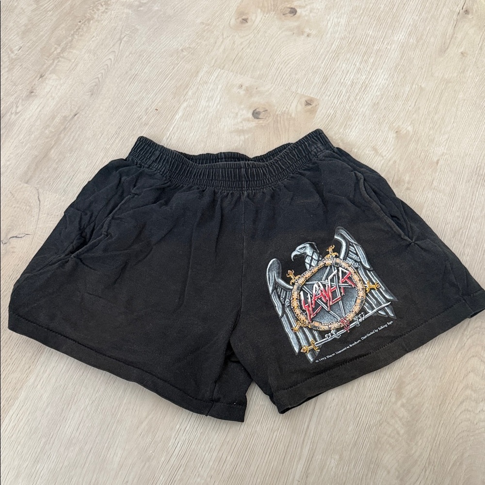 RARE Vintage Slayer Black Graphic Band Shorts